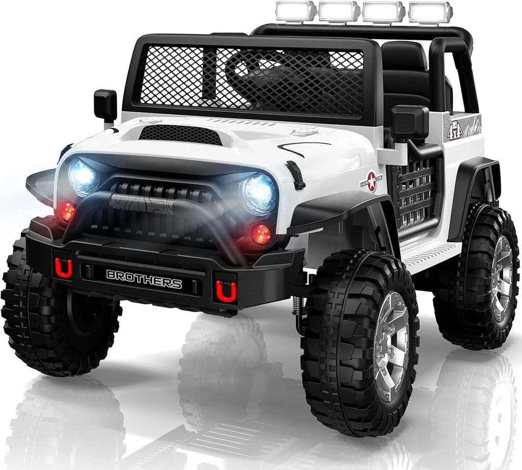 L8 Ride On Car, 2 Seater, 12V Kids Electric Car w/Remote Control, 4-Wheel Suspension, Bluetooth Speaker, Multi Music Modes, 3 Speeds, LED Lights, Xmas & Birthday Gift Ideas for Kids Ages 3+