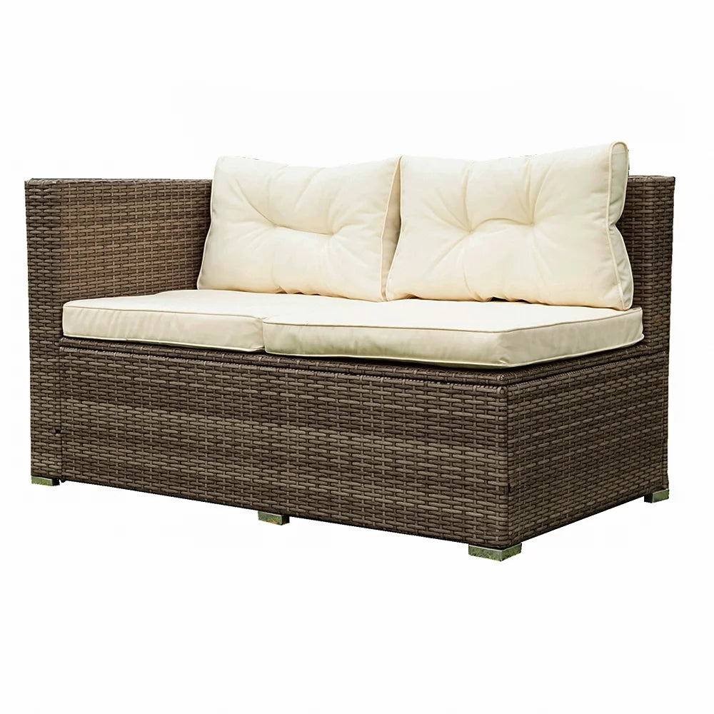 SEGMART 4 Piece Patio Furniture Set, All-Weather Outdoor Sectional Sofa Set, PE Rattan Conversation Set with Storage Box, Table & Cushions, Wicker Furniture Couch Set for Patio Deck Garden