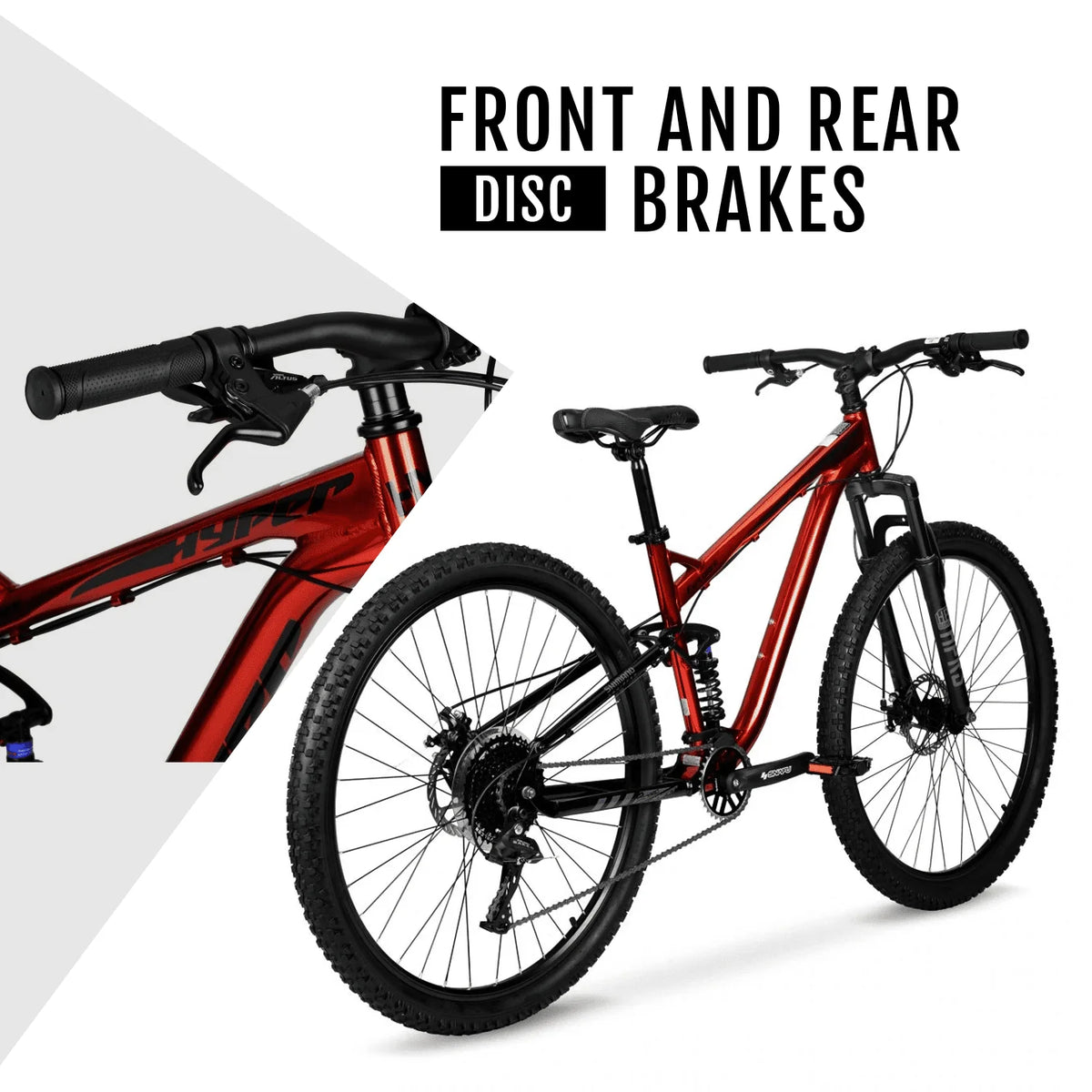 Hyper Bicycle Men's 29 In. Explorer Dual Suspension Mountain Bike, Red