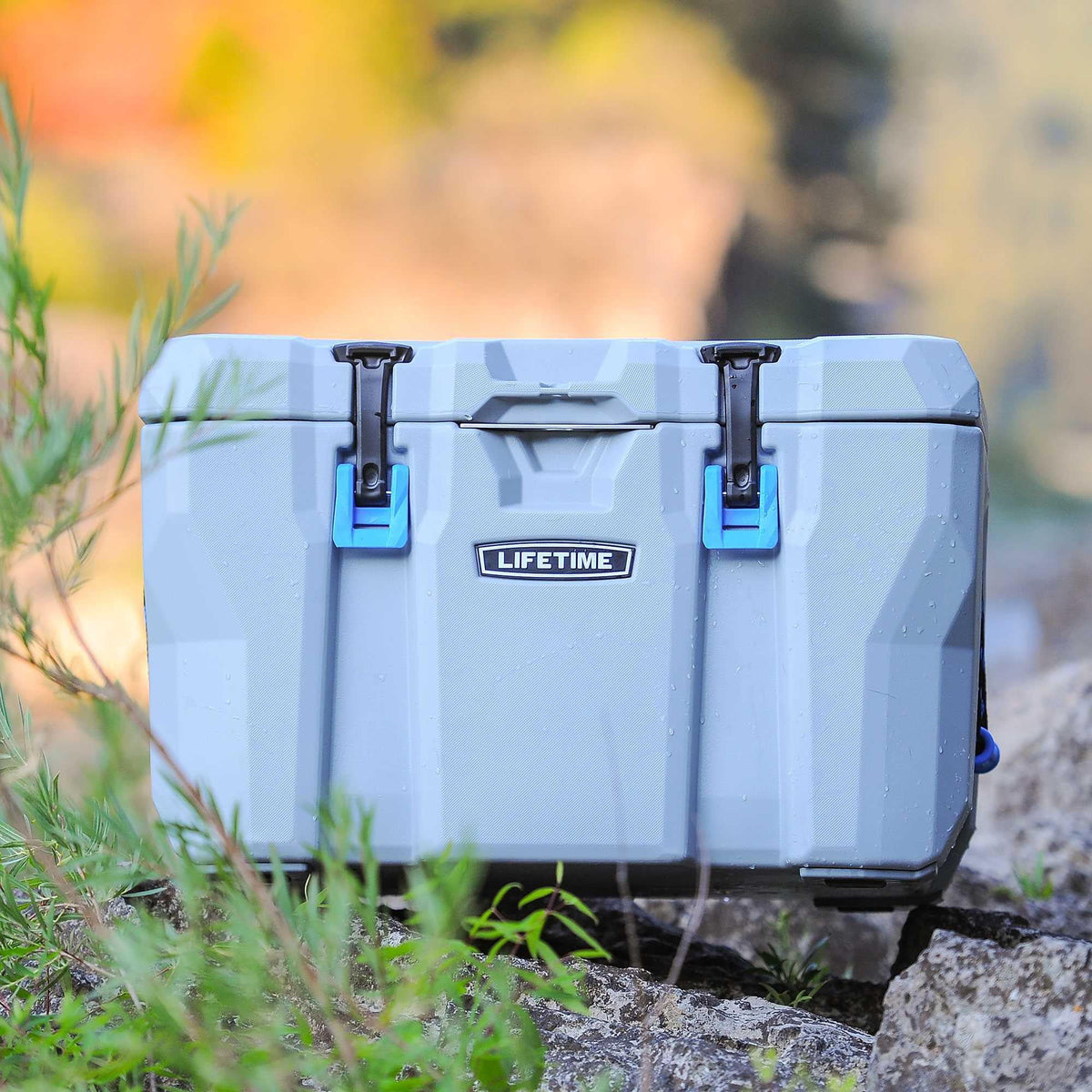 Lifetime 55 qt Bear-Resistant Camping Cooler, Premium High Performance, Ice Retention, Hard Cooler, 60 Can Capacity, Light Gray (90949)