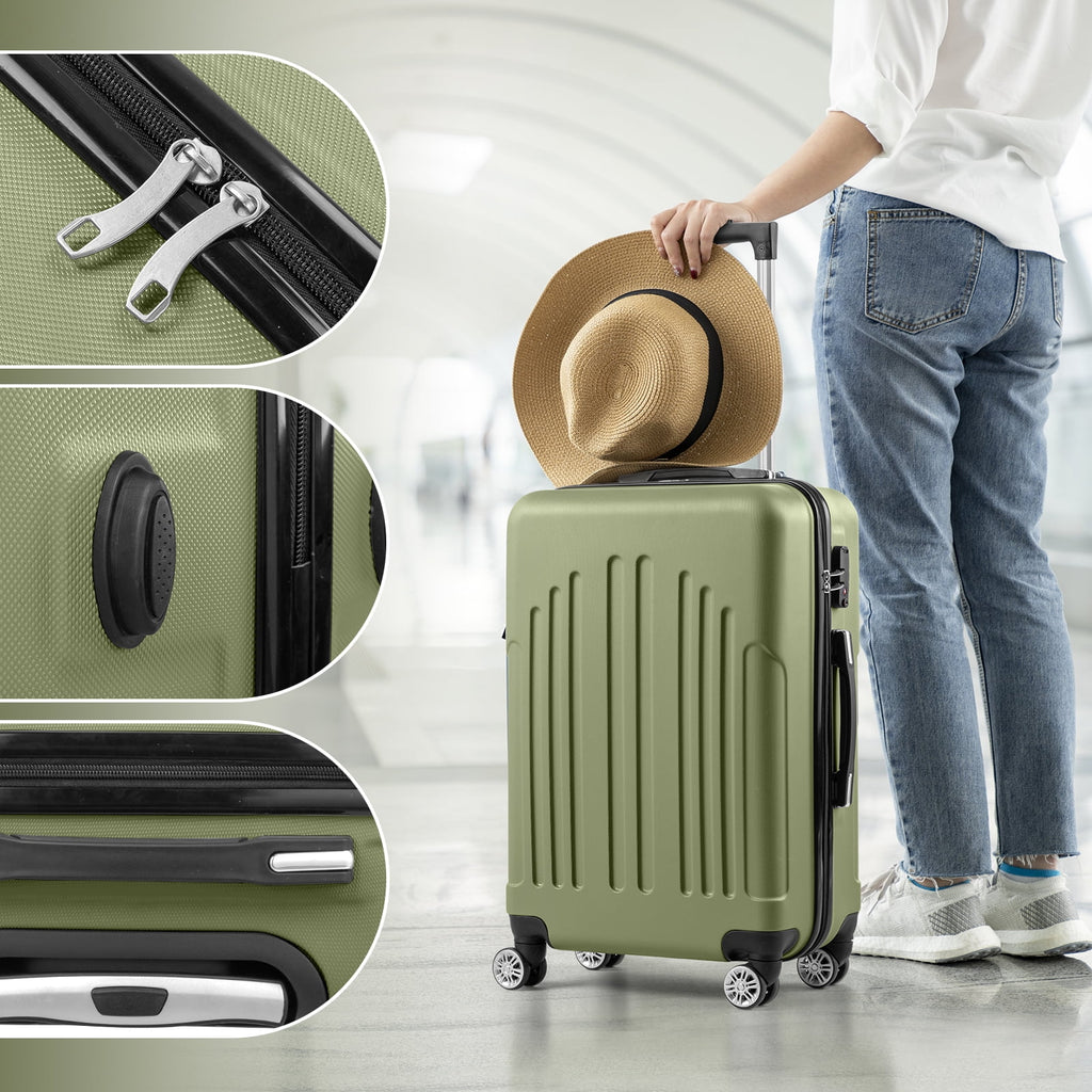 Zimtown 3 Piece Nested Spinner Suitcase Luggage Set With TSA Lock Royal Blue