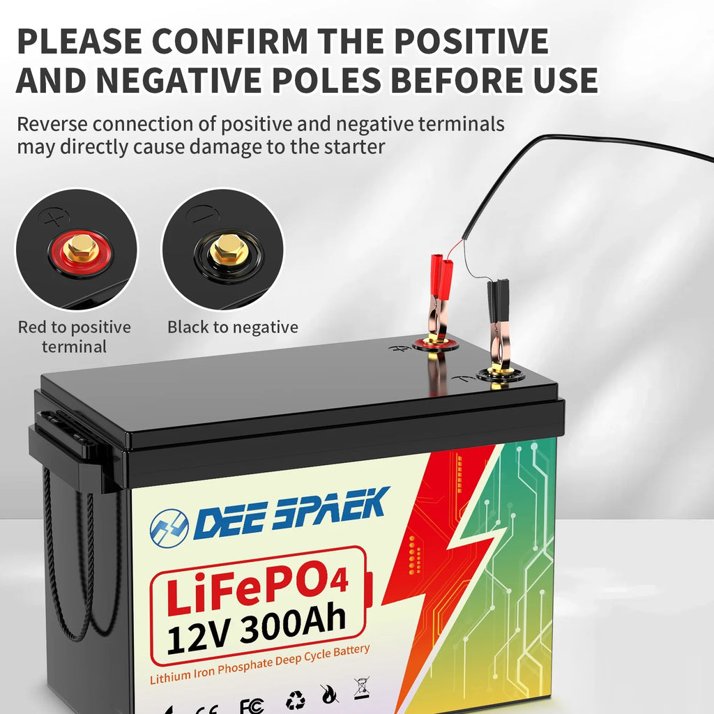 12V 300Ah LiFePO4 Battery,Lithium Batteries for RV,Solar,Backup Power,Trolling Motor,Marine,Camper,Built in 200A BMS,15000+ Deep Cycles