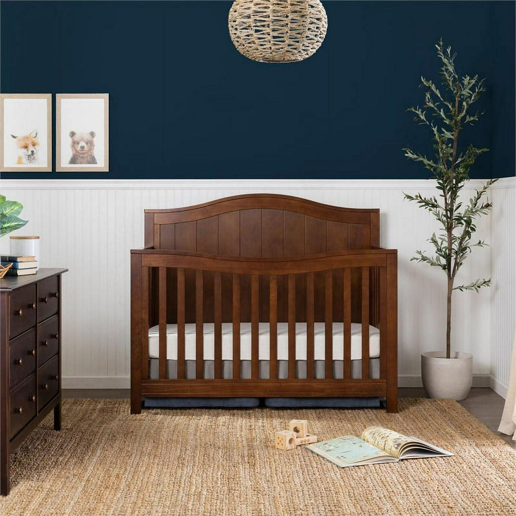Davinci Aspen Modern Pine Wood and MDF 4-In-1 Convertible Crib in Espresso