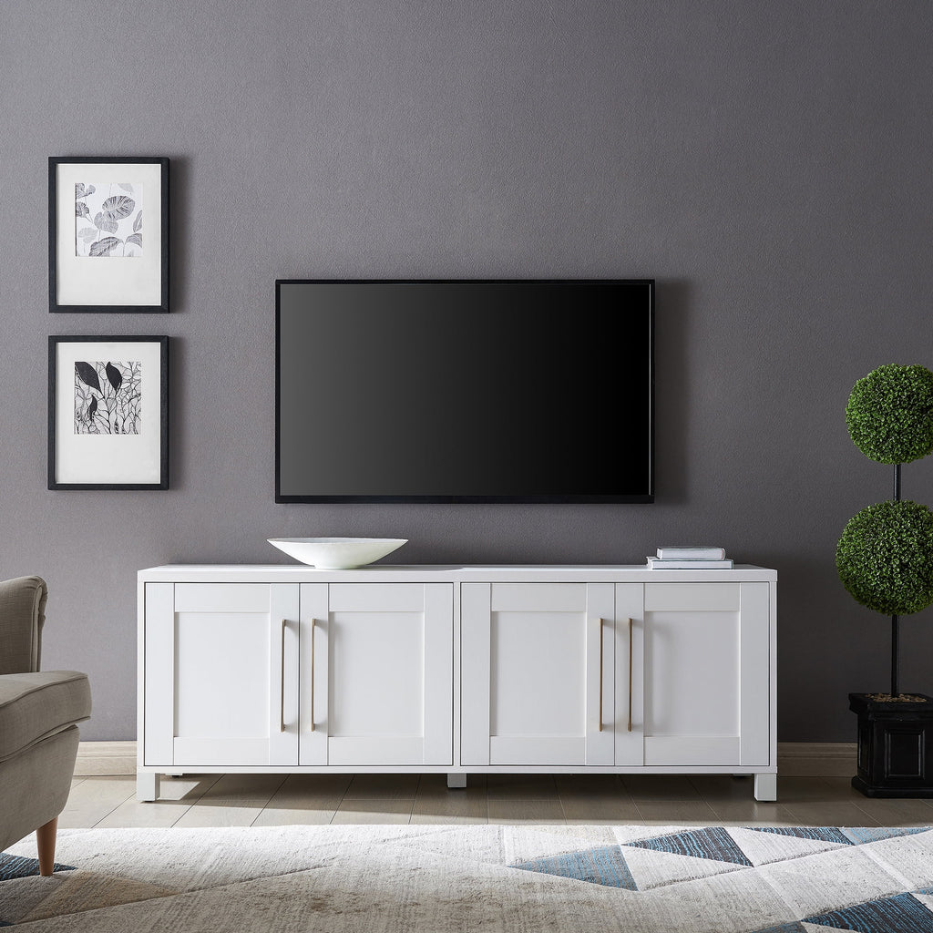 Evelyn&Zoe Chabot Rectangular TV Stand for TV's up to 75", Alder Brown