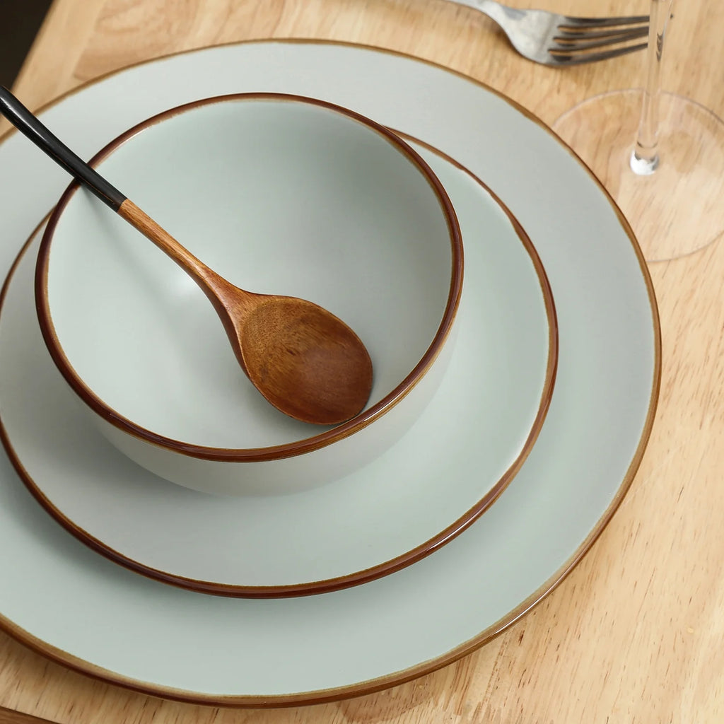 Stone + Lain Brasa Stoneware Collection Dinnerware Set, 32-Piece Service for 8, Blue