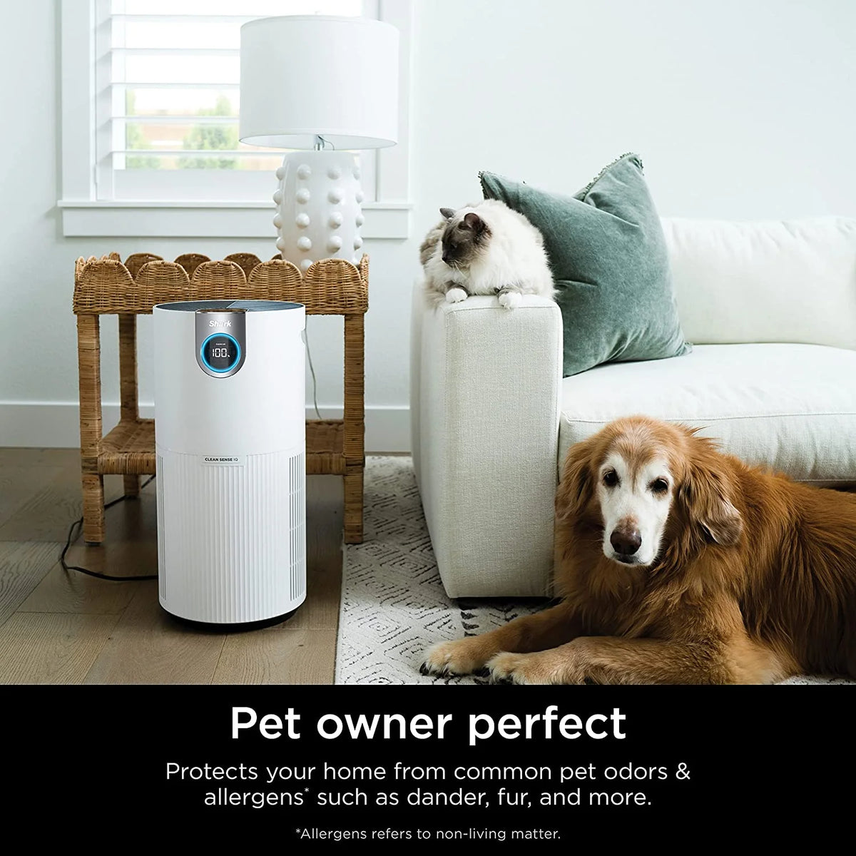 Shark Air Purifier MAX 1000 Sq Ft HEPA Air Purifier, White