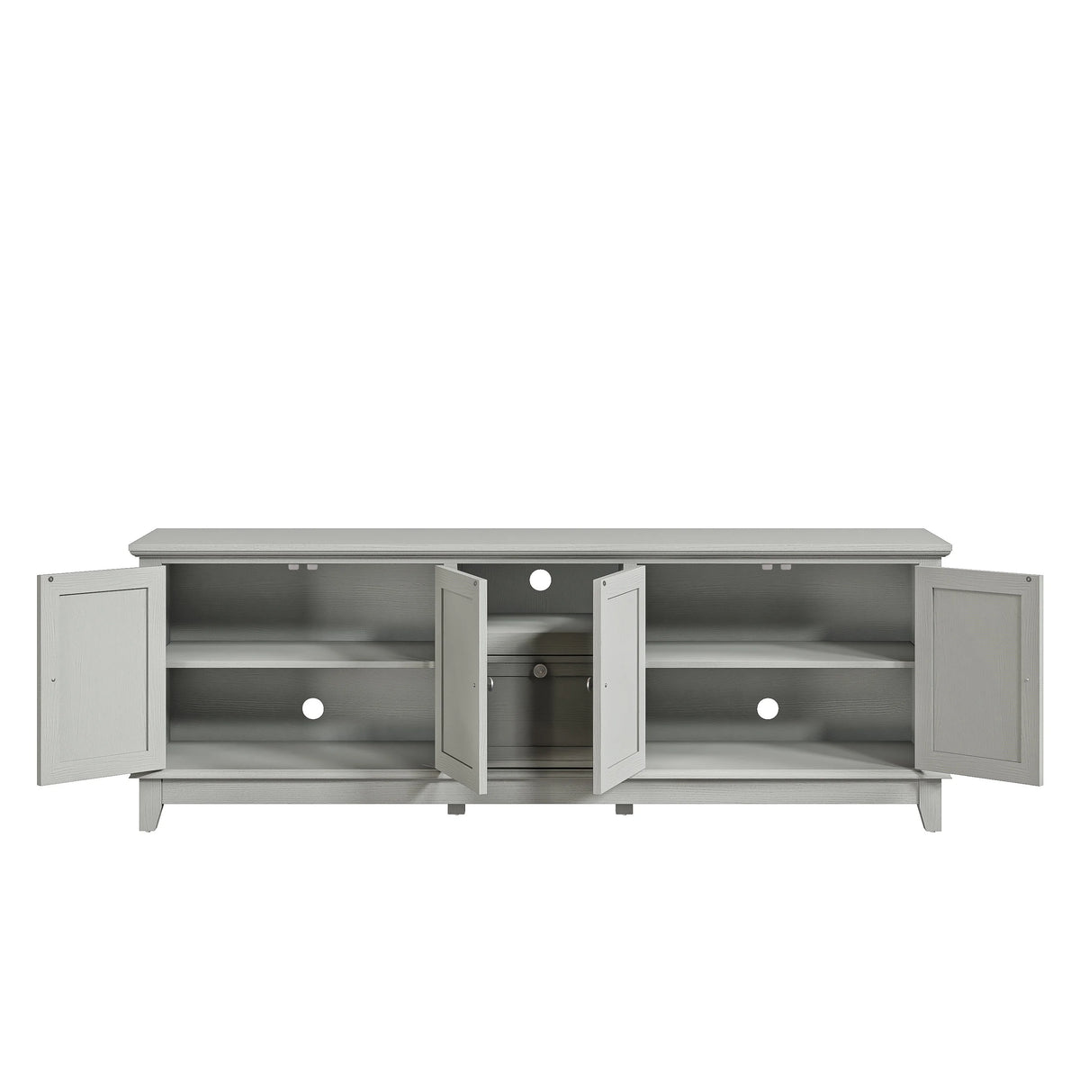 FESTIVO Rustic 72-Inch TV Stand with Adjustable Shelves, Hidden Storage - 72" in Width Light Grey
