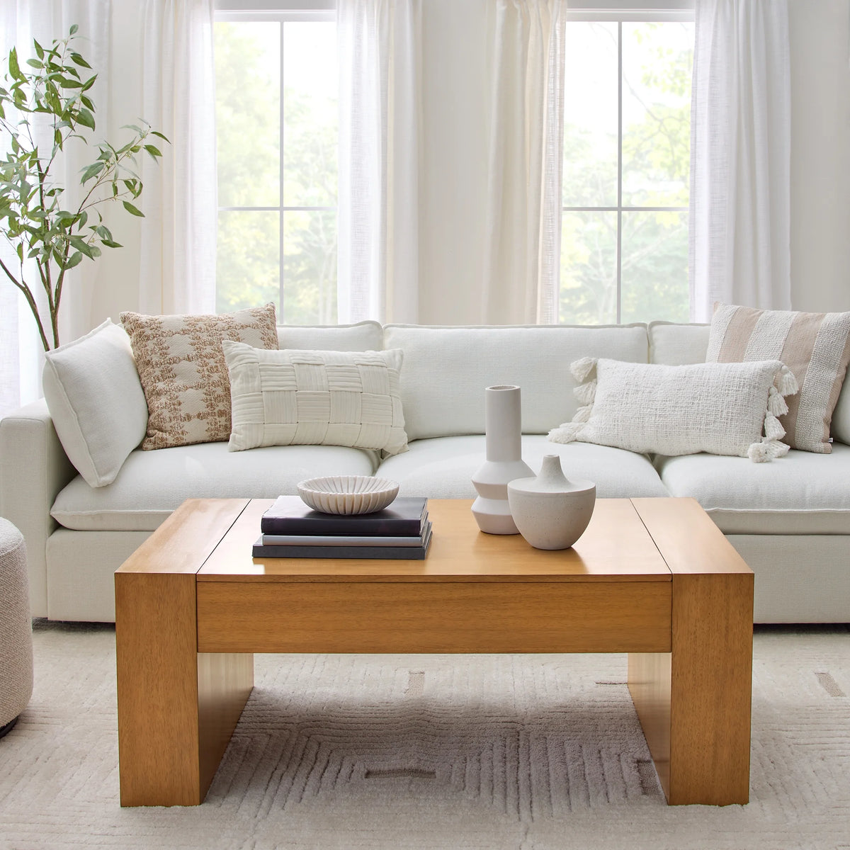 Better Homes & Gardens Ezra Oversized Coffee Table, Walnut