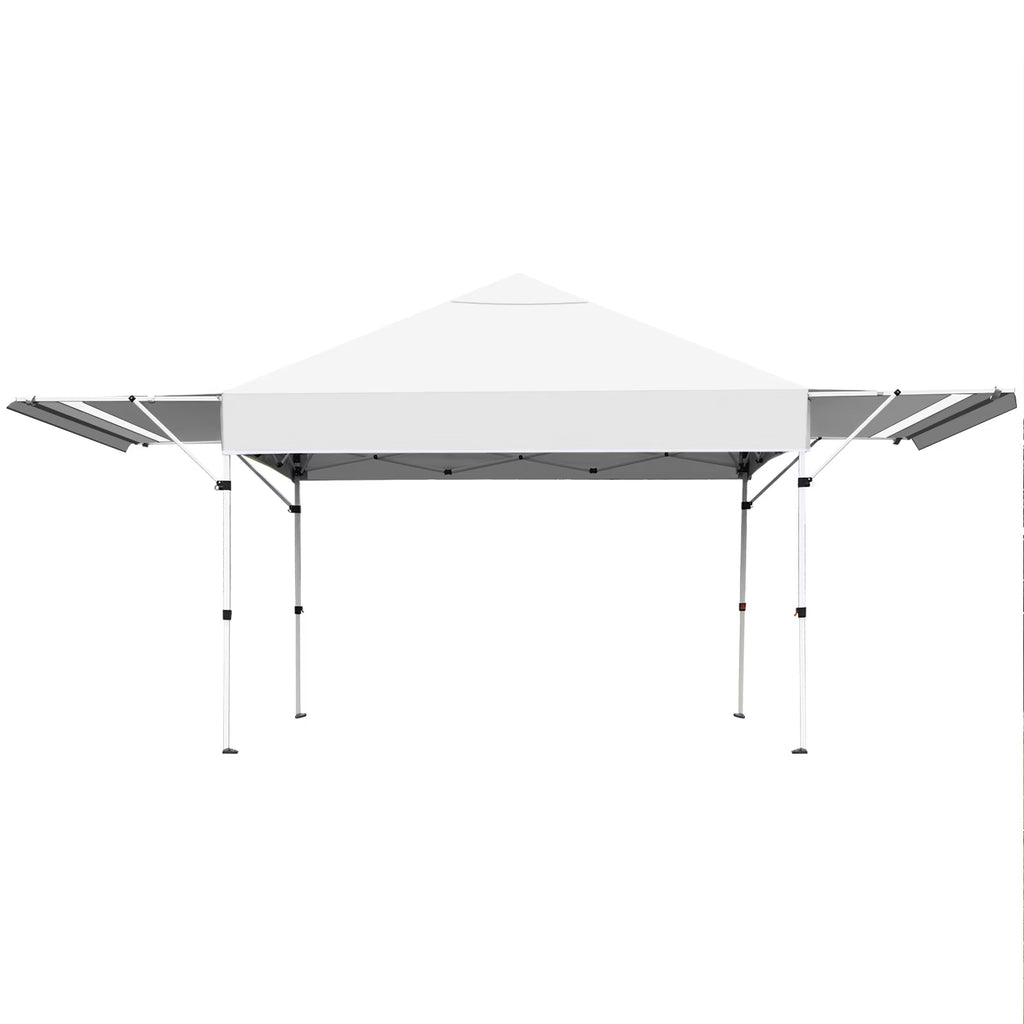 Patiojoy 10x17ft Pop up Canopy  3 Height Adjustment Folding Tent with Roller Bag White