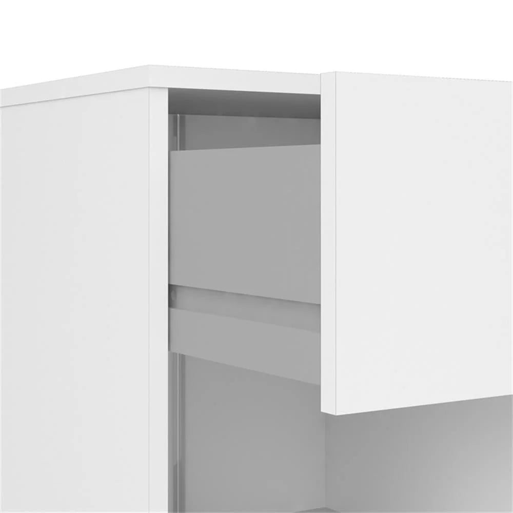 Pemberly Row 4 Pieces Set of Modern Wood Bedroom Furniture in White Finish