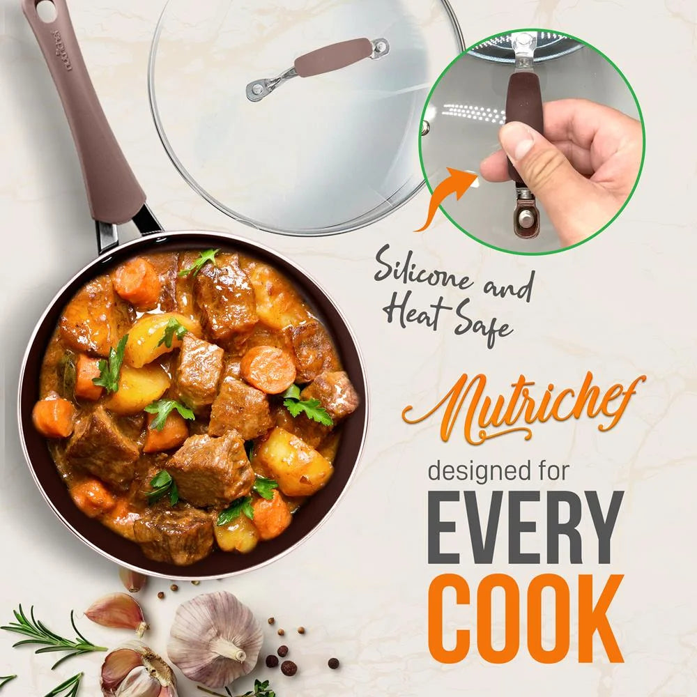 NutriChef NCCW20S 20-Piece Kitchenware Pots and Pans Set
