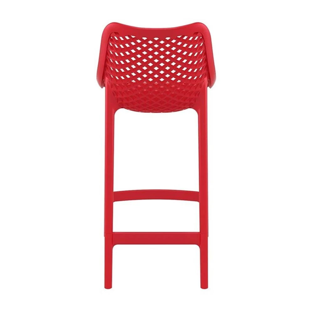 Home Square Polypropylene Patio Bar Stool in Taupe - Set of 2