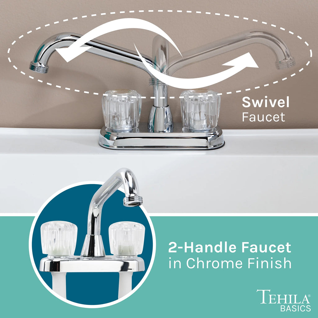 Tehila Freestanding Black Utility Sink with Black Faucet for Laundry Room