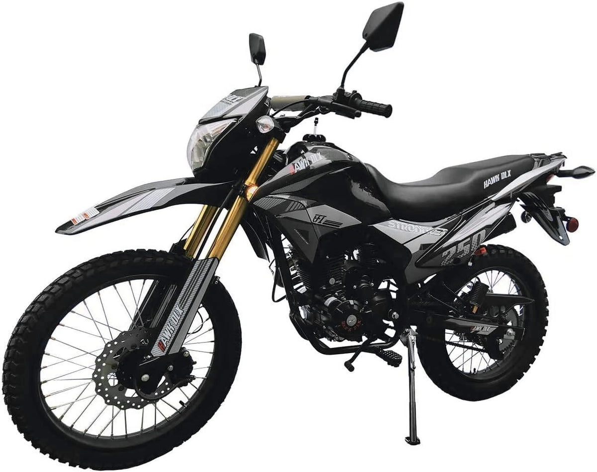 RPS Hawk DLX 250 cc EFI Fuel Injection Enduro Dirtbike gas Bike Hawk EFI Deluxe Gas Motorcycle - Choose your color