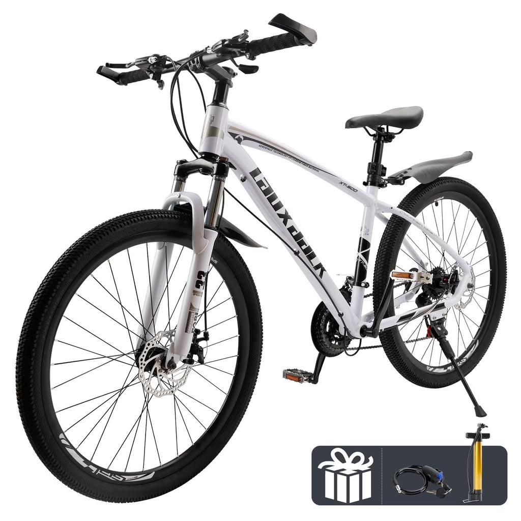ARTUDATECH 27.5 Inch Mountain Bike, Shimano 21 Speed,  Dual Disc Brake Bike for Men Womens Adult, Full Suspension Bicycle