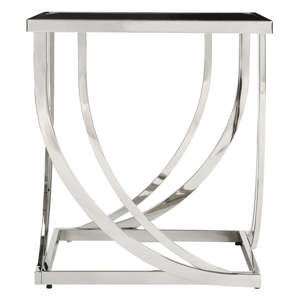 Weston Home Steel Arch Curved Sculptural End Table, Chrome