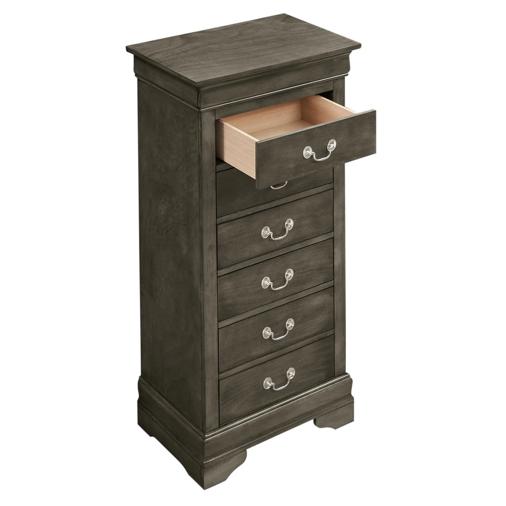 Glory Furniture Louis Phillipe 7 Drawer Lingerie Chest in Cherry