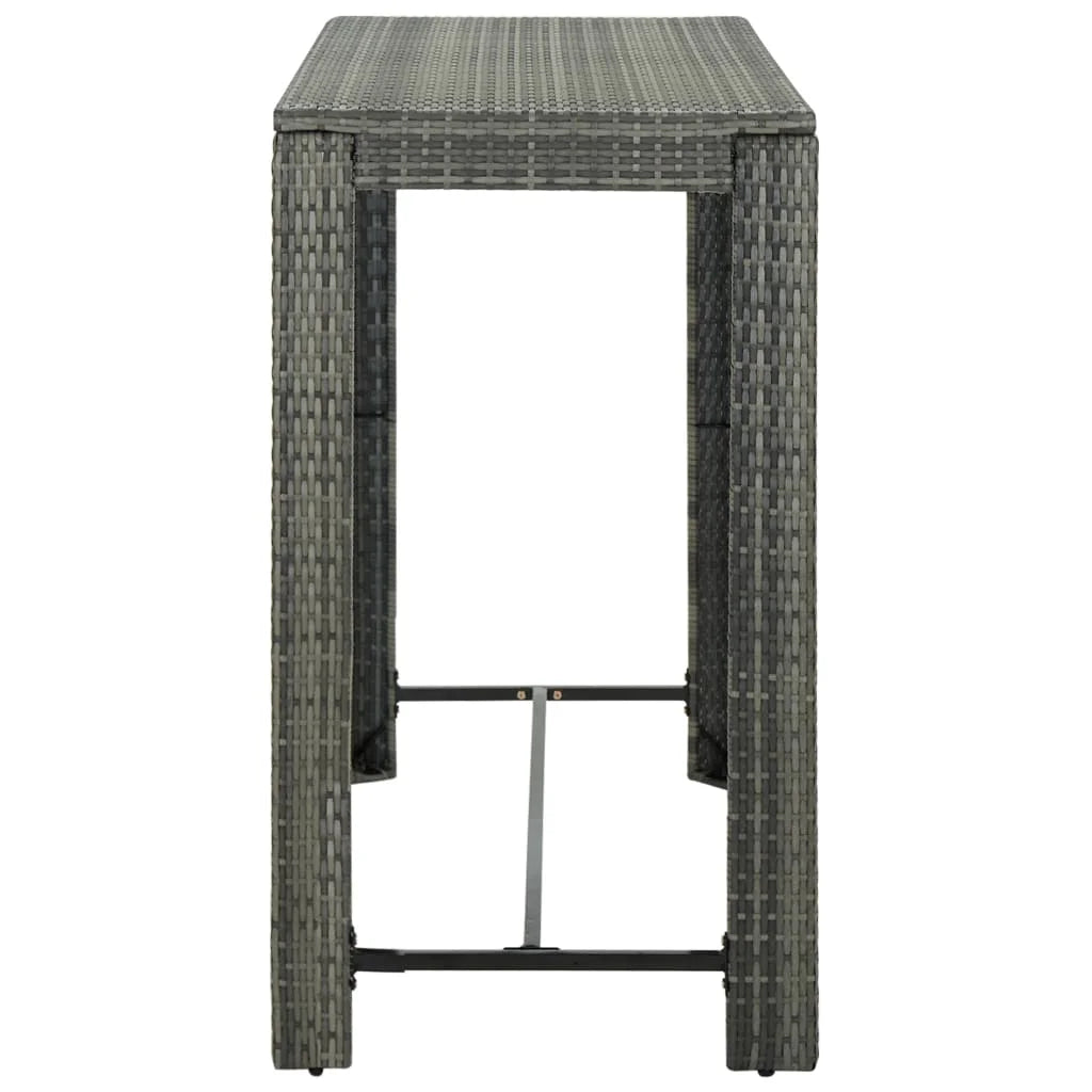 vidaXL Patio Bar Set Outdoor Bistro Set Bar Stool Bistro Table Poly Rattan