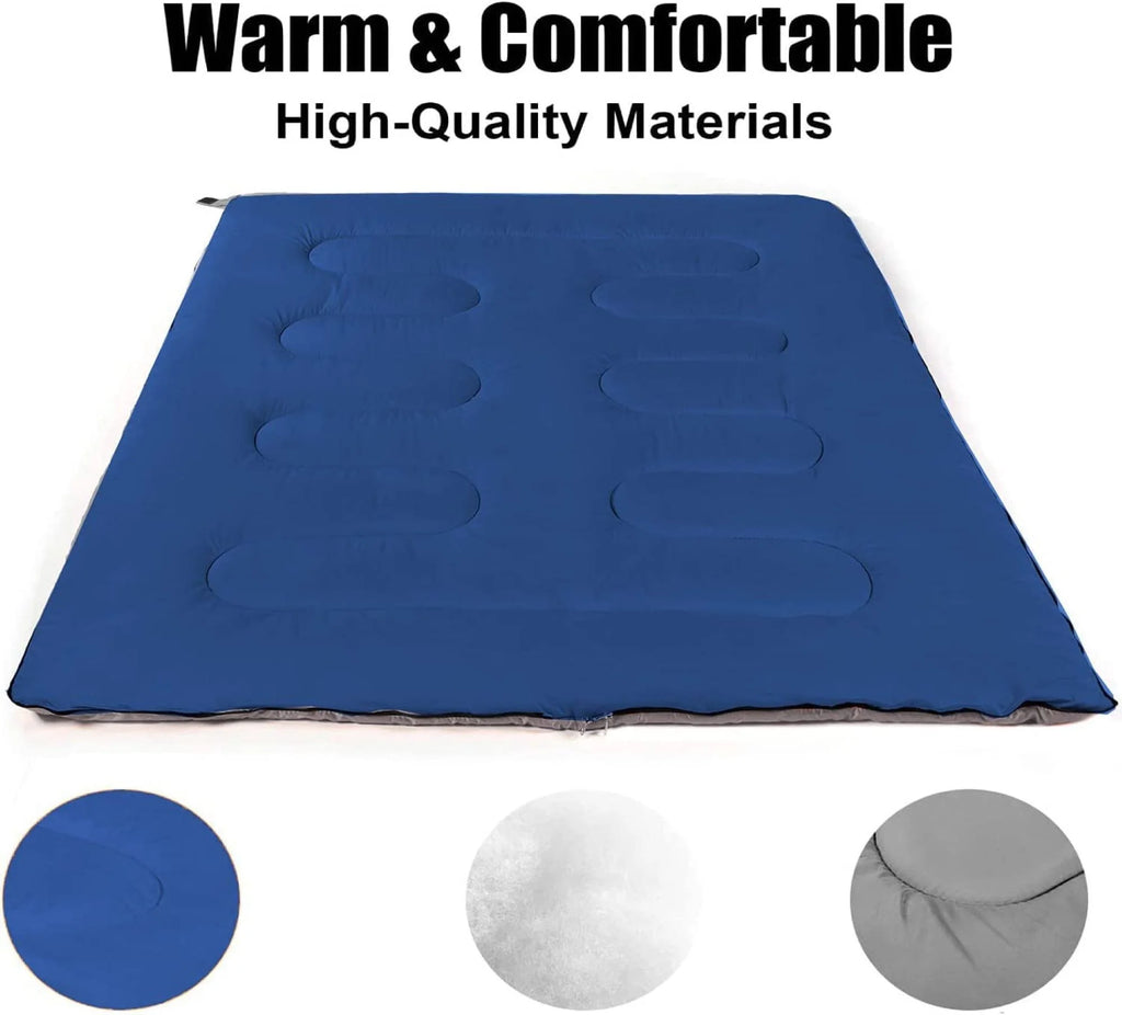 10 Pack Bulk Wholesale of Cold Weather Envelope Sleeping Bags for Adults, Kids, Homeless, Camping, Indoors, Outdoors - 10 Count Sleeping Bags in Black, Navy Blue, Forest Green, Red - 71"L x 30"W