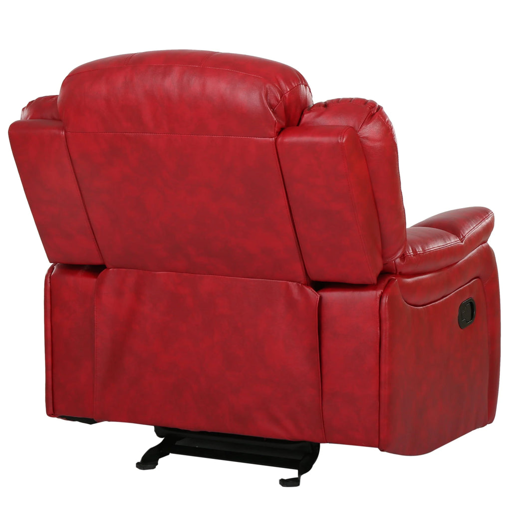 Noble House Haden Faux Leather Glider Recliner, Red