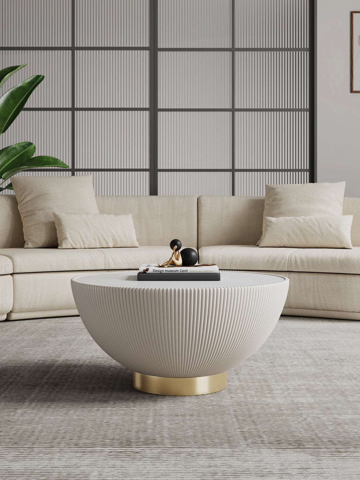 Manhattan Comfort Anderson Coffee Table with Steel Frame in Gray