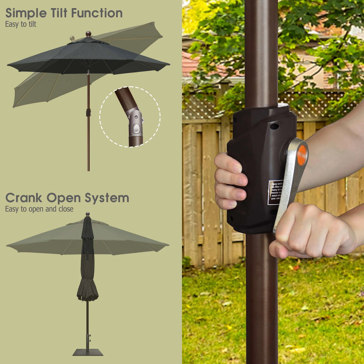 EliteShade 9Ft Market Umbrella Patio Outdoor Table Umbrella��Teal��