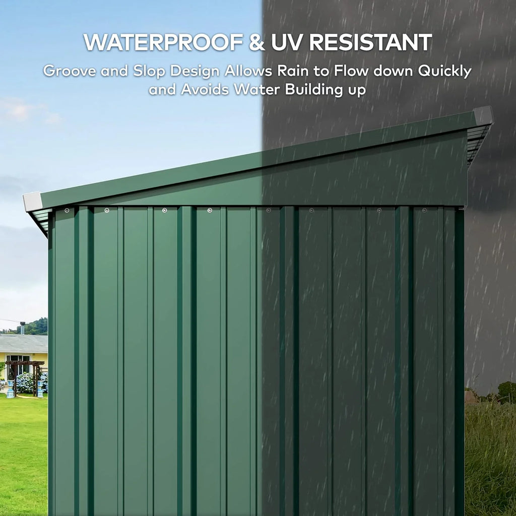 5'x3' Outdoor Storage Shed, Lofka Metal Storage Tool Shed with Single Lockable Door, for Bike| Garden Tools| Patio, Grey