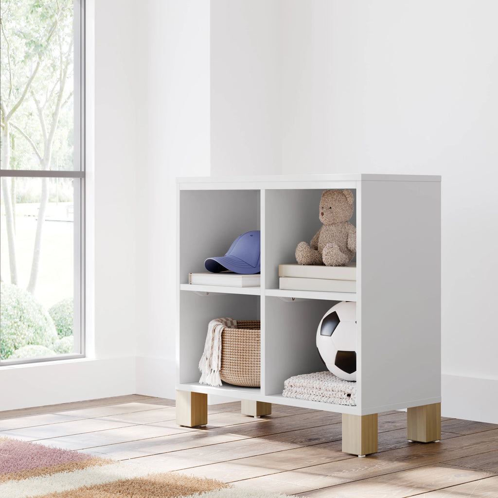 Storkcraft California Cube Organizer Children's Bookcase, Blush with Driftwood