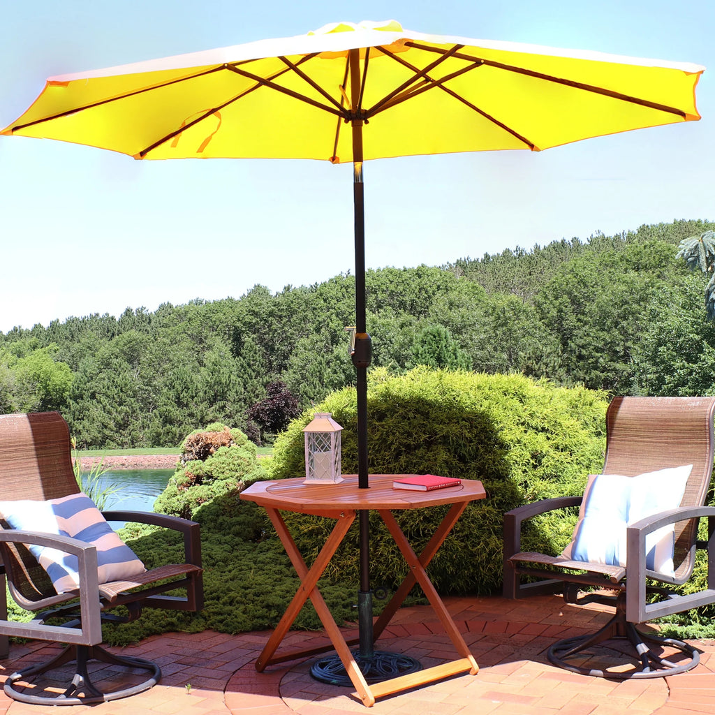 Sunnydaze 35.5" Meranti Folding Octagon Outdoor Dining Table