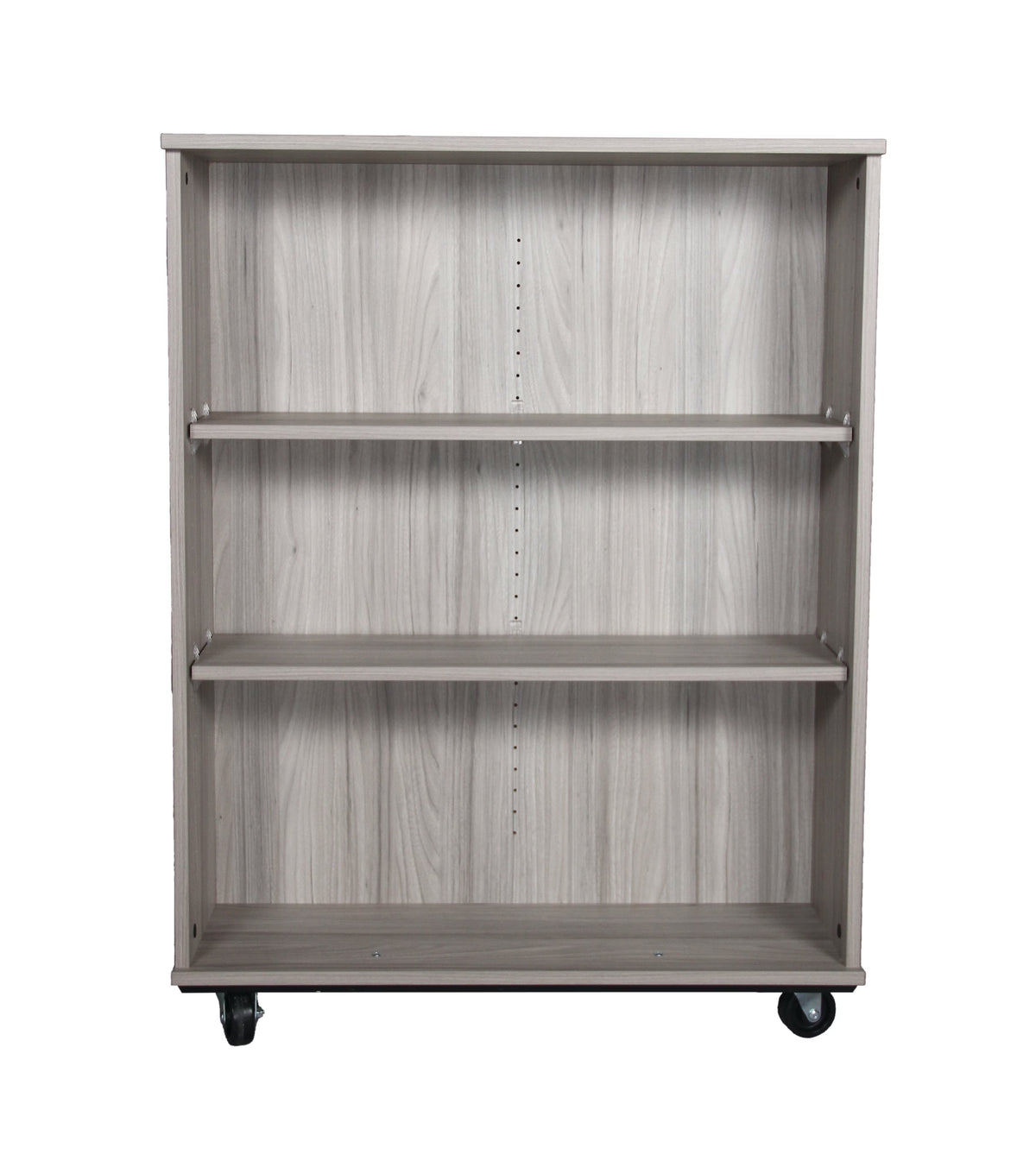 Tot Mate Open Double Sided 3 Tier Mobile Shelves Wooden Classroom Bookcase, Red, 36"W x 23"D x 48"H