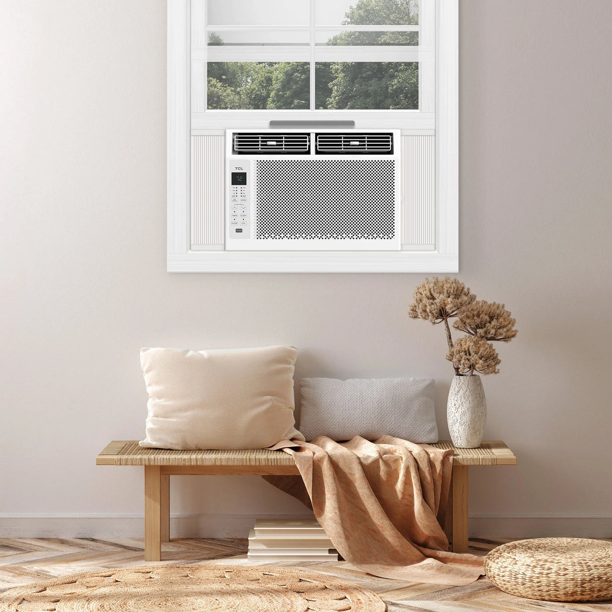 TCL 6,000 BTU Window Air Conditioner, 250 sq. ft., LED Display, Included Remote,  White, W6W32