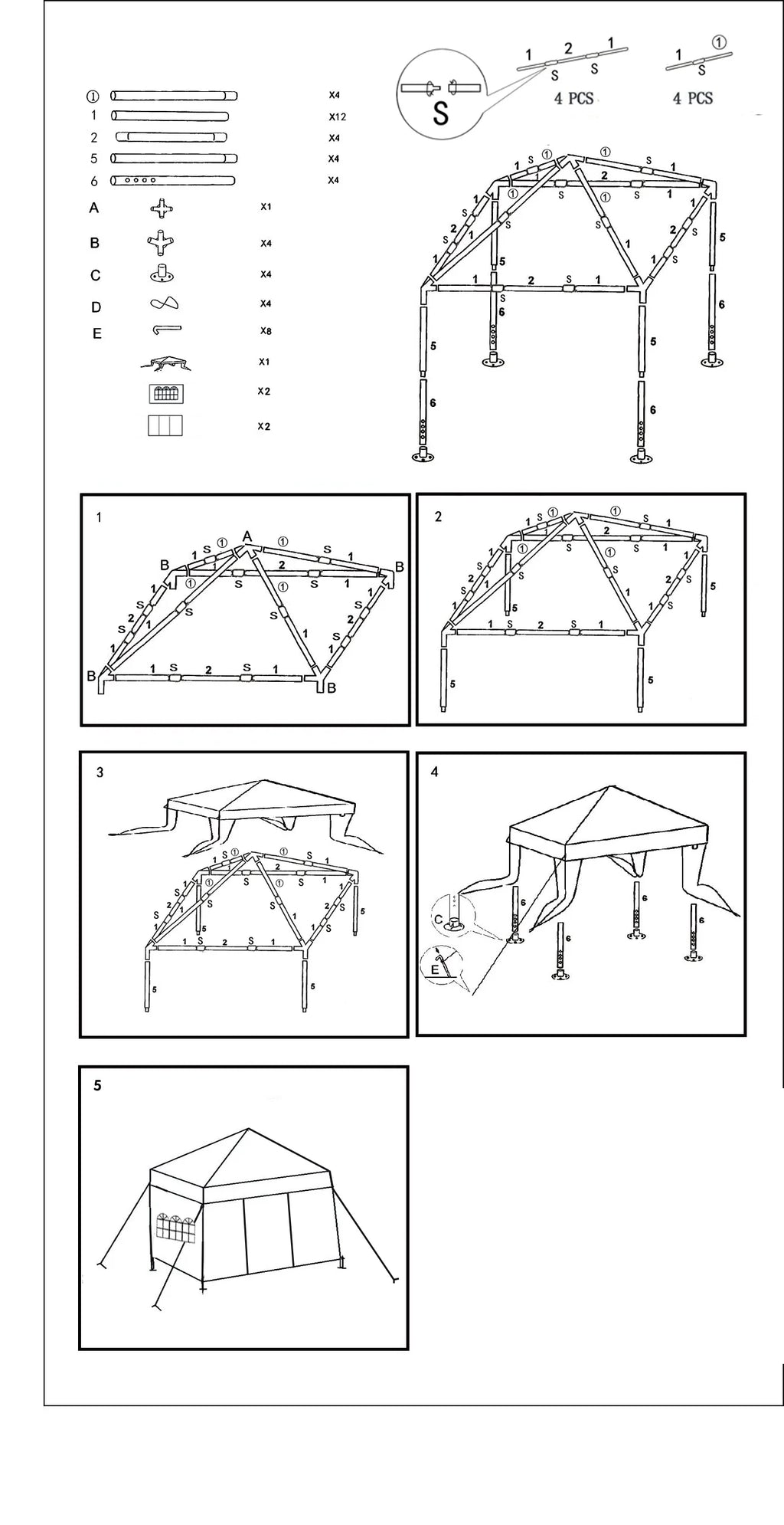 10'x30' Outdoor Party Tent with 8 Removable Sidewalls, Waterproof Canopy Patio Wedding Gazebo, Black