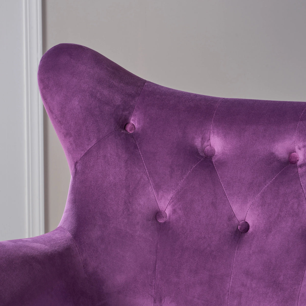 Noble House Simon Velvet Wingback Chair, Purple