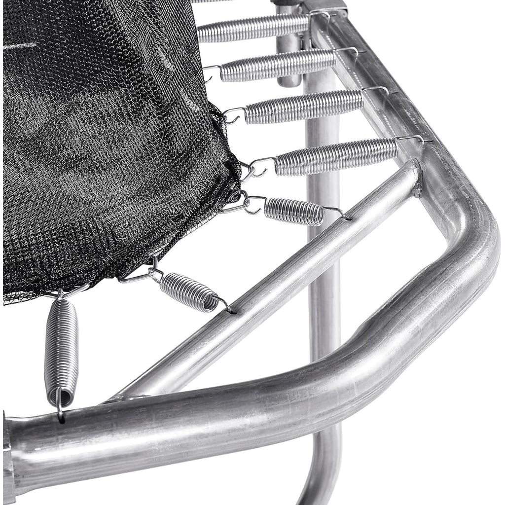 JumpKing 10'x15' Rectangle Trampoline with 2 Powder Coated Basketball Hoops & Breakaway Rim and Ladder- Large Recreational Trampoline for Kids and Adults with Enclosure Net
