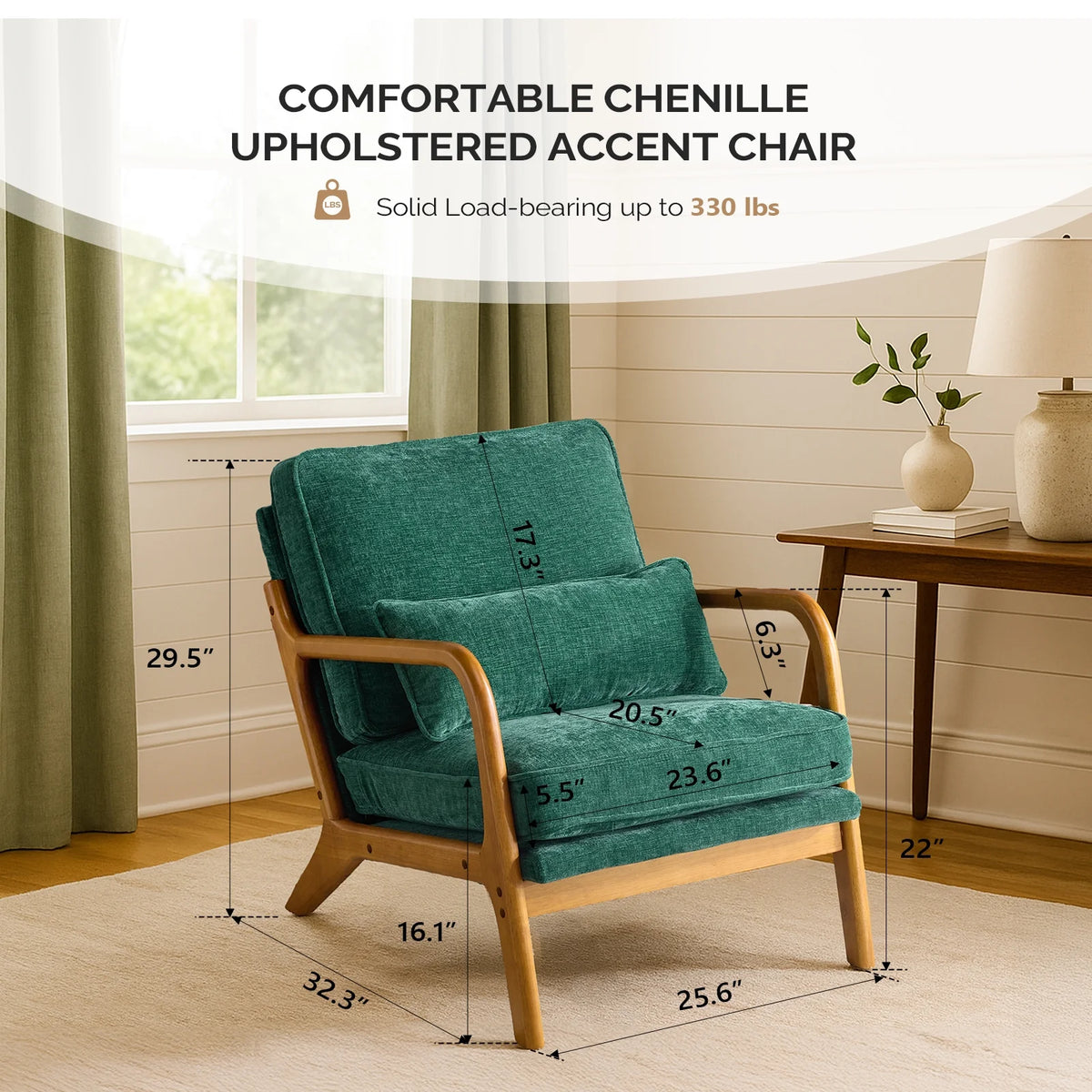 Ktaxon Accent Chair Corduroy Upholstered Armchair, Reading Club Chair with Pillow and Solid Wood Frame for Living Room Bedroom Furniture Off White