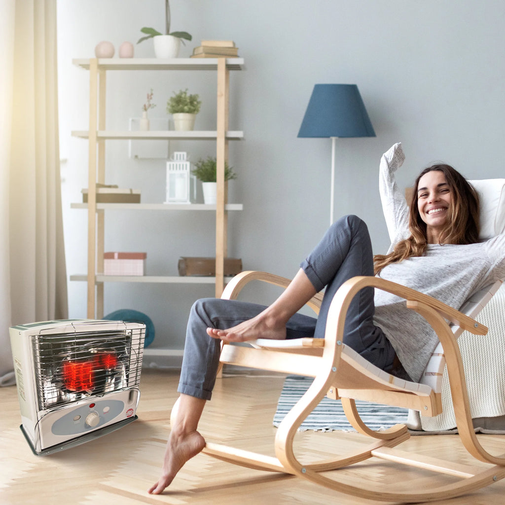 Kero World 10,000 BTU Kerosene Wick Heater with Sure-Seat Chimney System