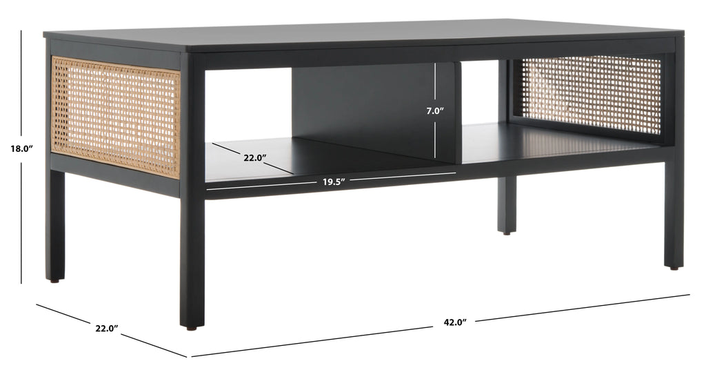 SAFAVIEH Miya Solid 2 Shelf Coffee Table Wood, Natural