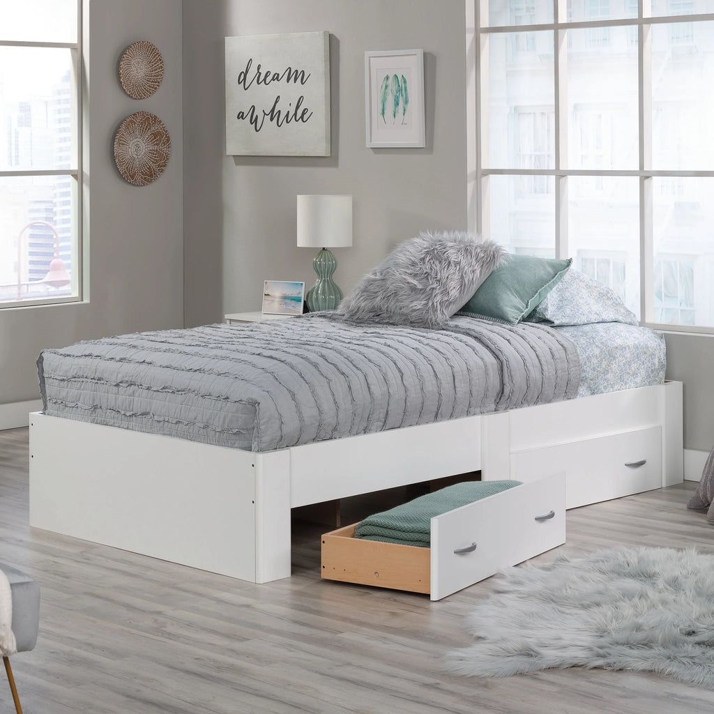 Sauder Beginnings Twin Platform Bed, Soft White Finish