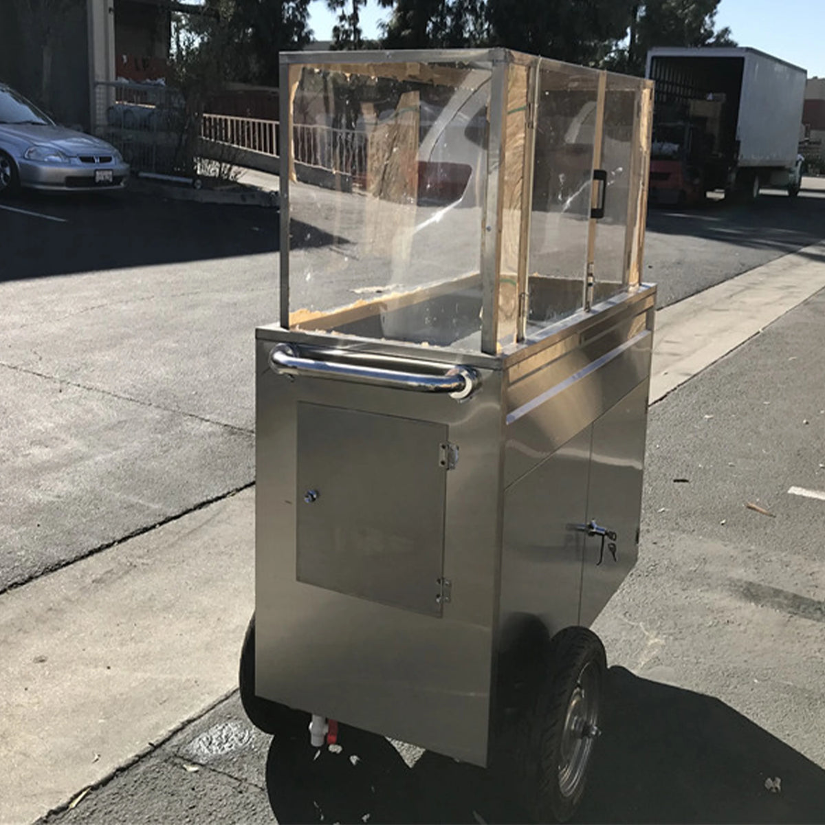 44'' Commercial Street Vendor Carro De Fruta Fruit Cart Concession Stand Street Fruit Cart