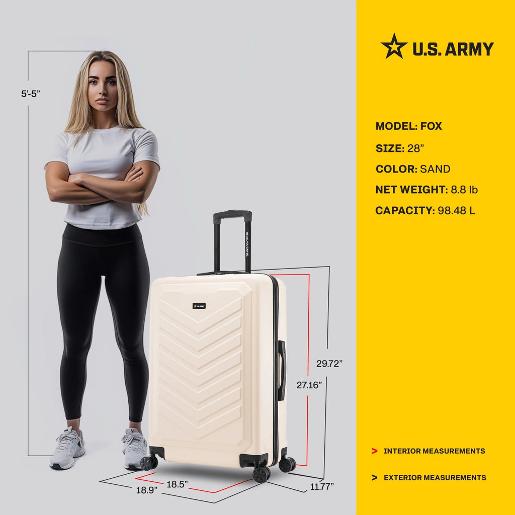 US ARMY FOX 28" Large Suitcase Black