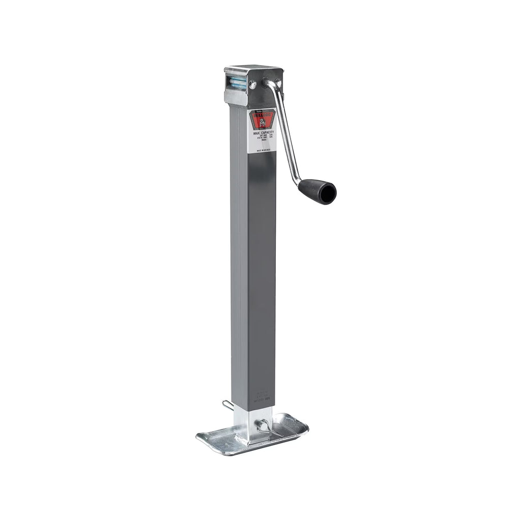 BULLDOG 195354 Square Trailer Jack, No Mount, 5,000 lbs. Support Capacity, Sidewind, Weld-On, 15 Inch Travel