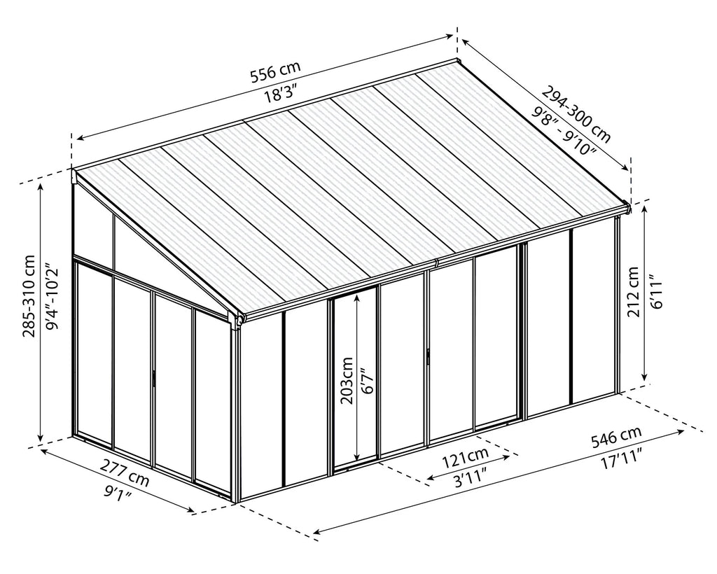 Palram - Canopia SanRemo 10' x 14' Patio Enclosure - Gray/Clear