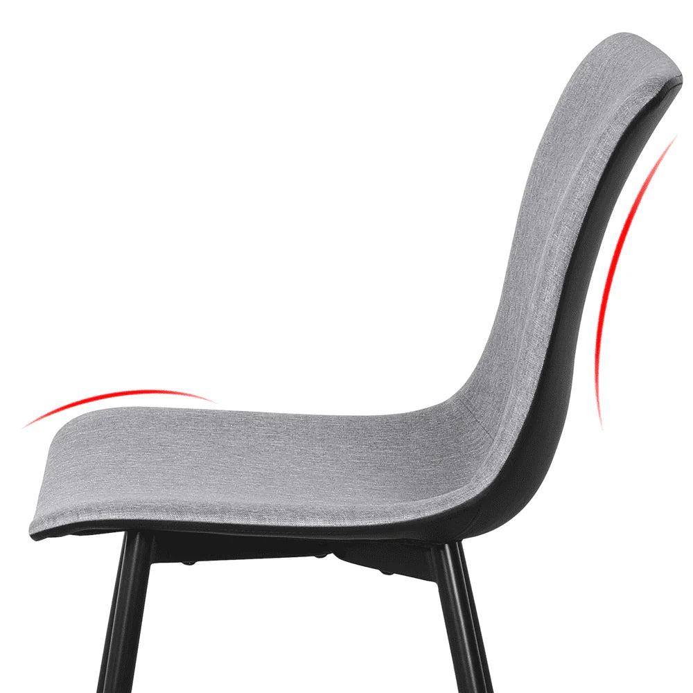 Yaheetech Set of 4 Dining Chairs for Kitchen Living Room,Gray, (Linen, PVC)