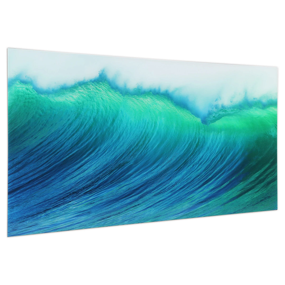 Empire Art Direct Blue Splash Frameless Free Floating Tempered Glass Panel Graphic Wall Art, 72" x 36", Ready to Hang