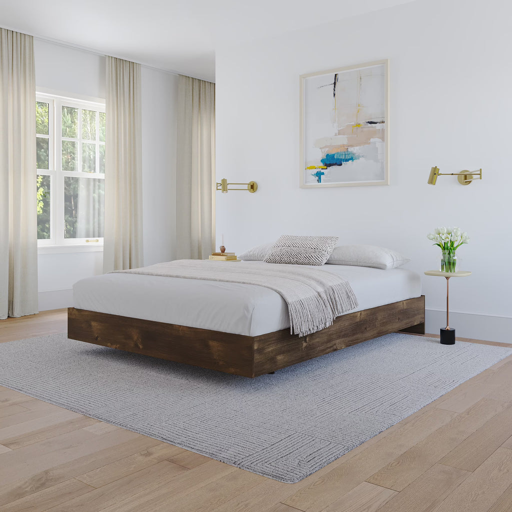 Nexera Full Size Platform Wood Bed Frame, Walnut