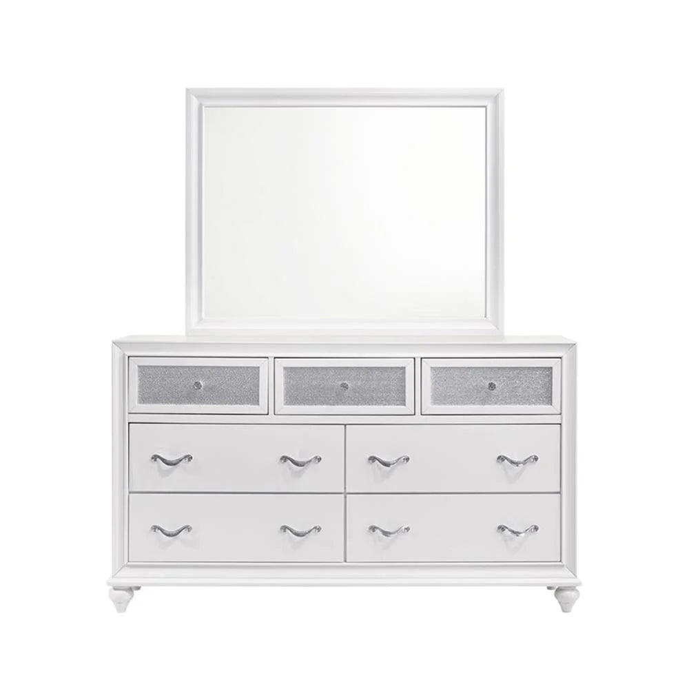 Maklaine 5-piece California King Panel Wood Bedroom Set White and Gray