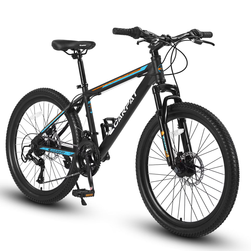 Ambifirner 26" Mountain Bike for Adults & Teens - Shimano 21-Speed Gears, All-Terrain Mechanical Disc Brakes, High-Carbon Steel Suspension Frame MTB Bicycle, 85% Pre-Assembled, Blue
