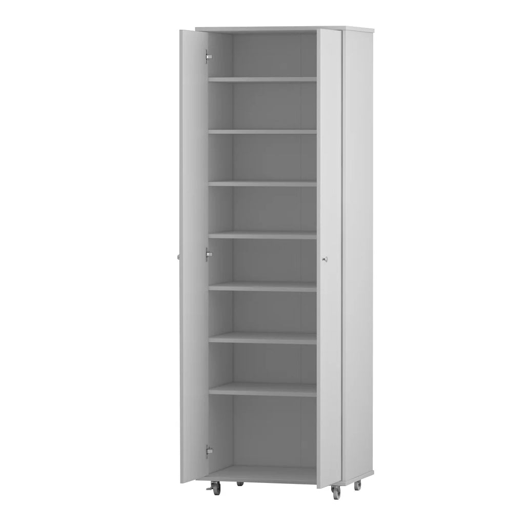 KULAGAGA 2-Door Tall Shoes Storage Cabinet with Wheels, Modern 8-Tier Wood Shoe Rack Storage Organizer for Entryway Hallway Blcak