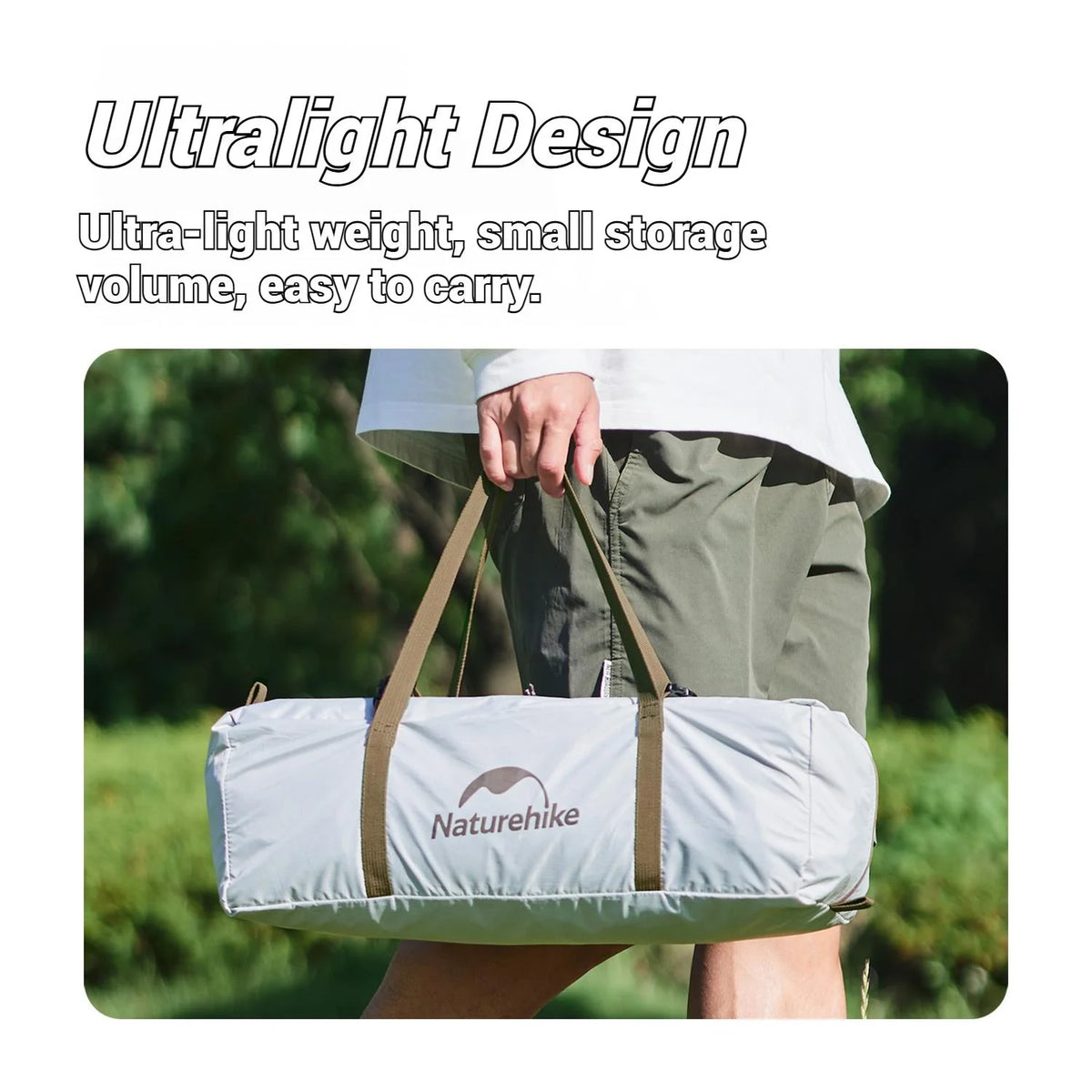 Naturehike, Ultralight Hiking Tent, Portable Camping Tent with Two Doors, Waterproof and Wind-resistant Dome Tent, UV Protection Backpacking Tent