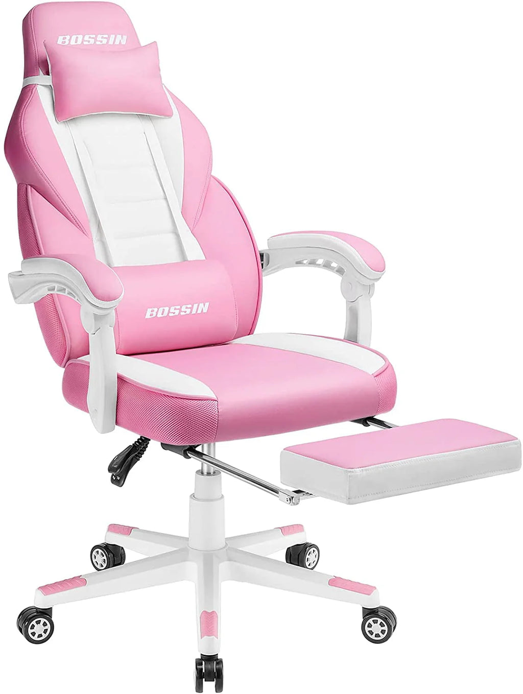 Bossin Gaming Chairs with Footrest,2022 Leather Game Chair for Adults,Big and Tall Gamer Chair with Headrest and Lumbar Support